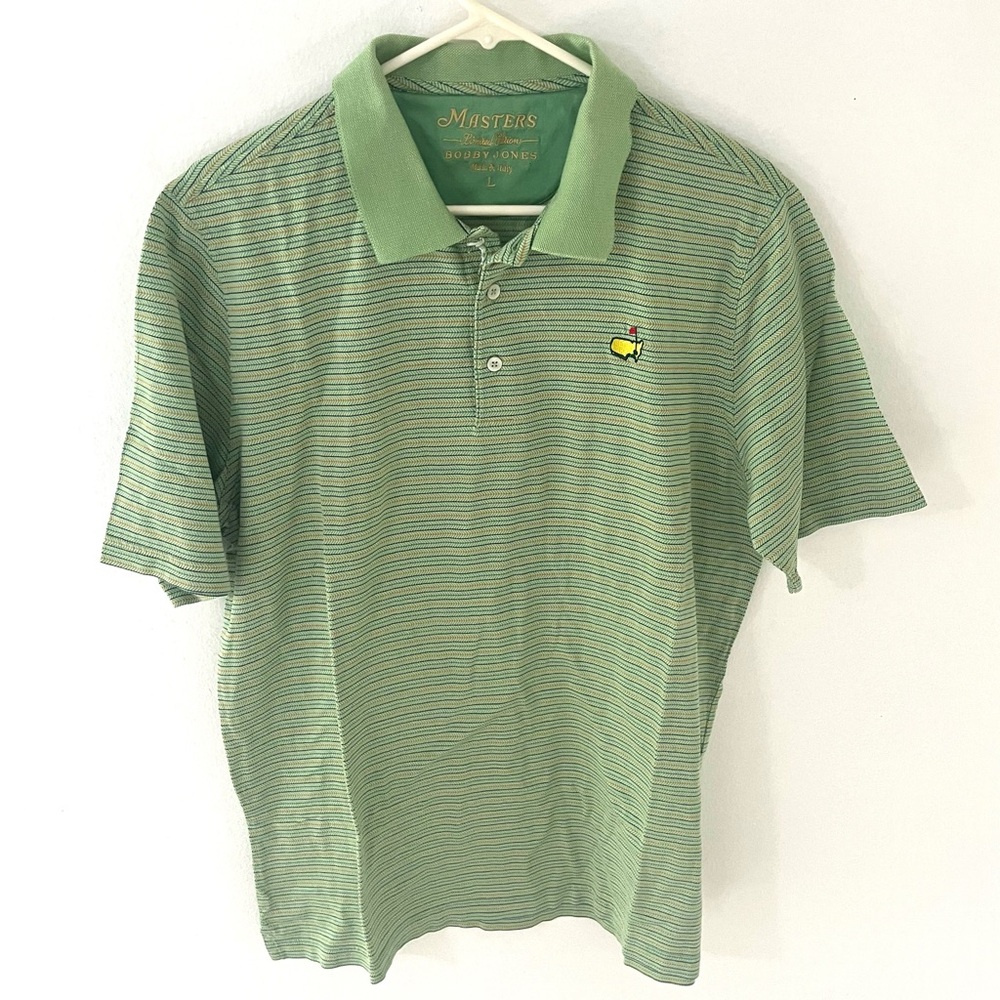 Limited Edition Masters x Bobby Jones Striped Cotton Polo, Size: Large